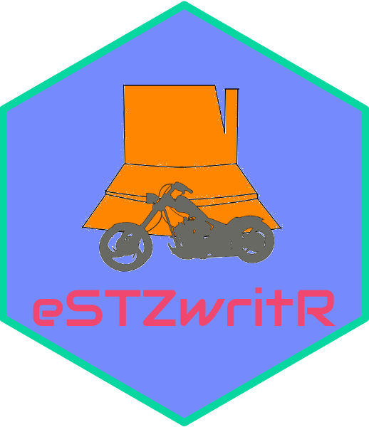 eSTZwritR package hexagonal logo